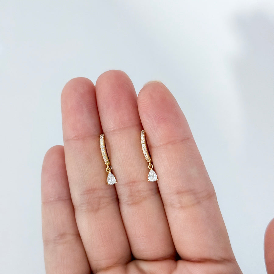 LE sensor earrings Robin Teardrop Dangle Huggies