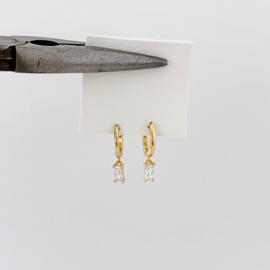 LE sensor earrings Clear Kian Dangle Huggies