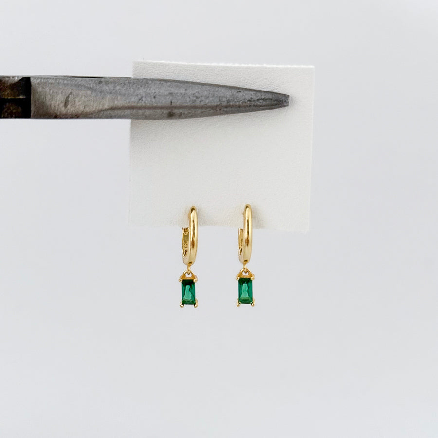 LE sensor earrings Green Kian Dangle Huggies