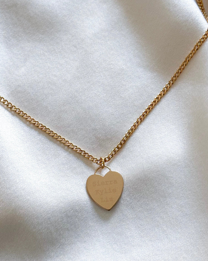 LE sensor necklace 16" Liz Heart Engravable Necklace