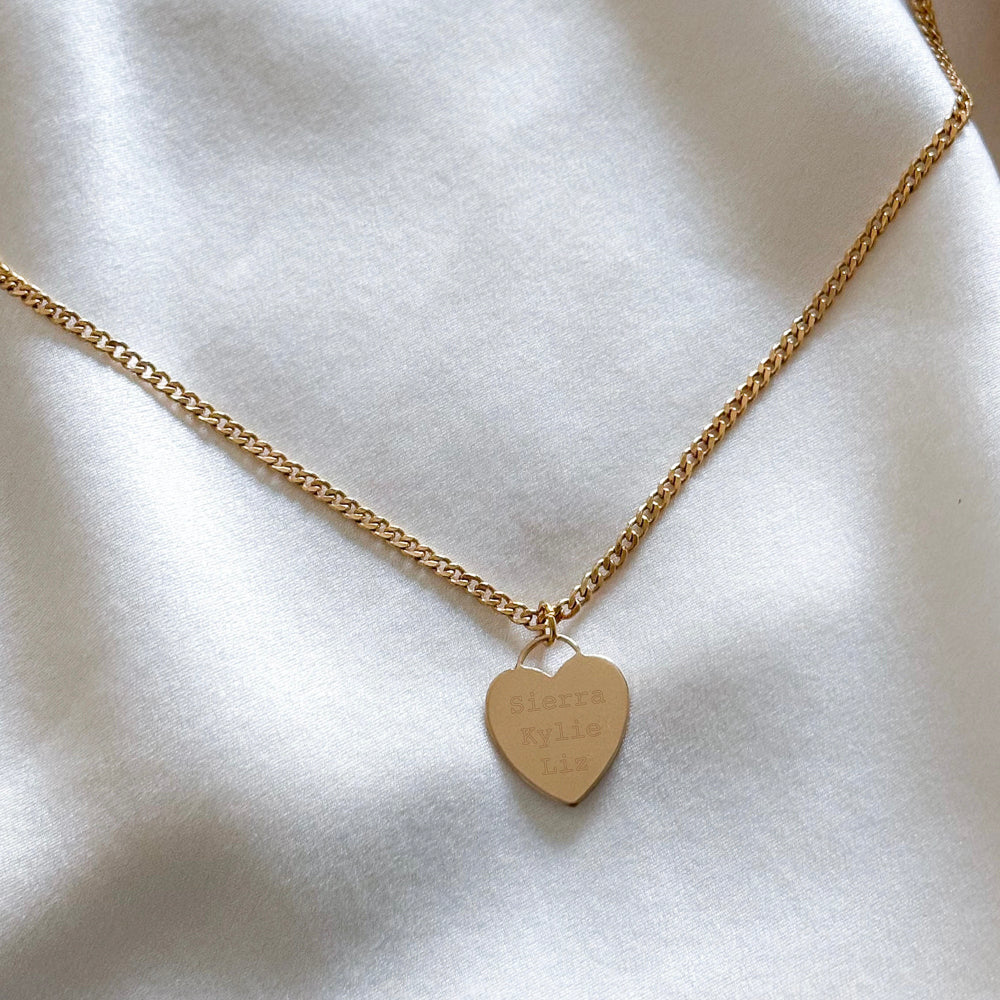 LE sensor necklace 16" Liz Heart Engravable Necklace