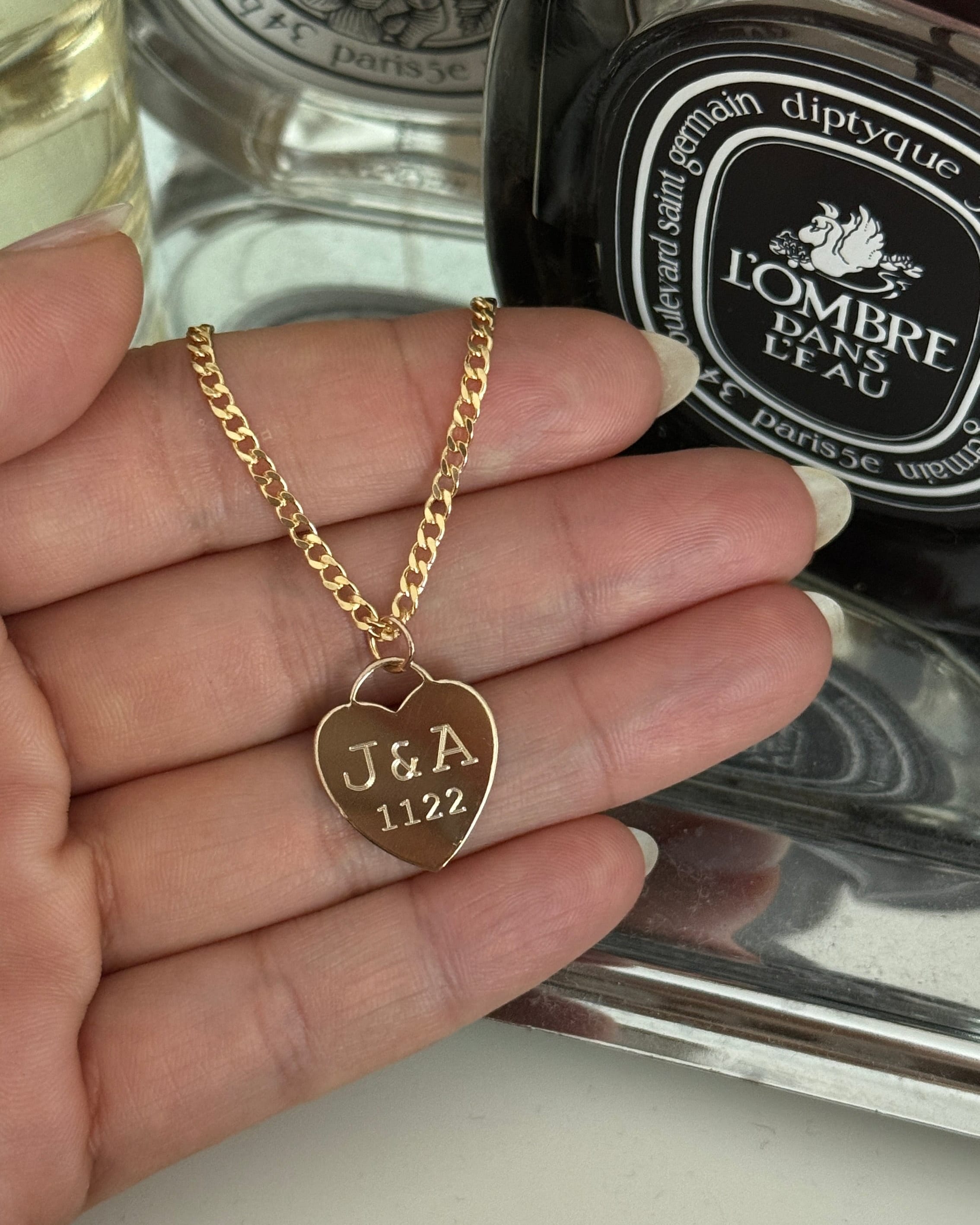 LE sensor necklace Liz Heart Engravable Necklace