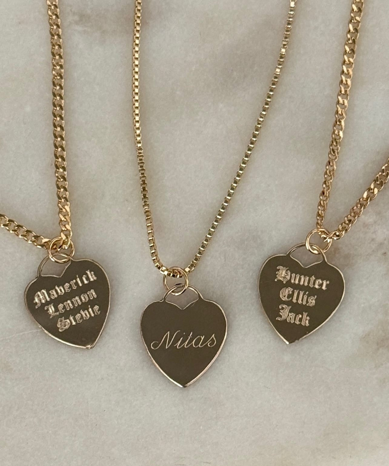 LE sensor necklace Liz Heart Engravable Necklace