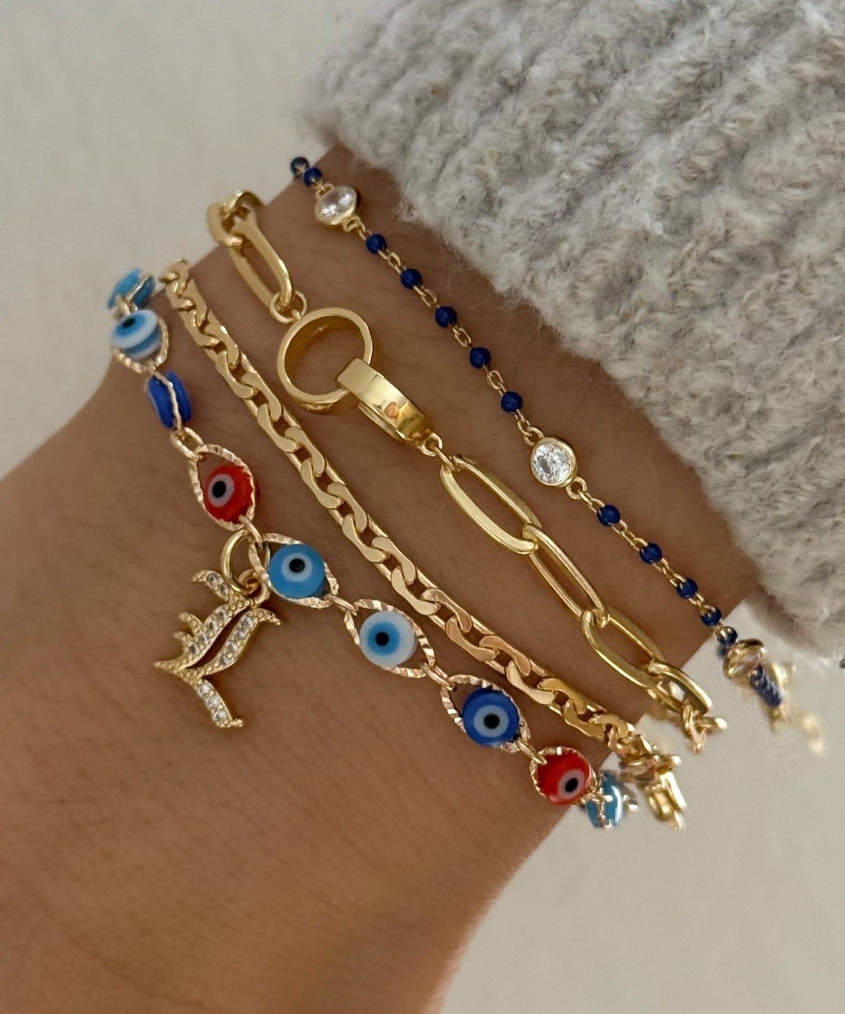 LE sensor Bracelet Nika Initial Charm Bracelet
