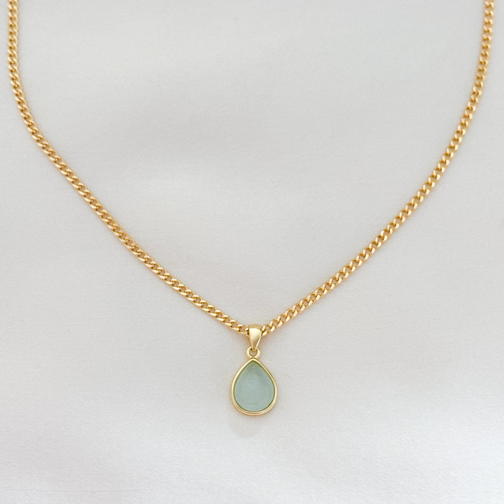 LE sensor necklace Aqua Katana Teardrop Necklace