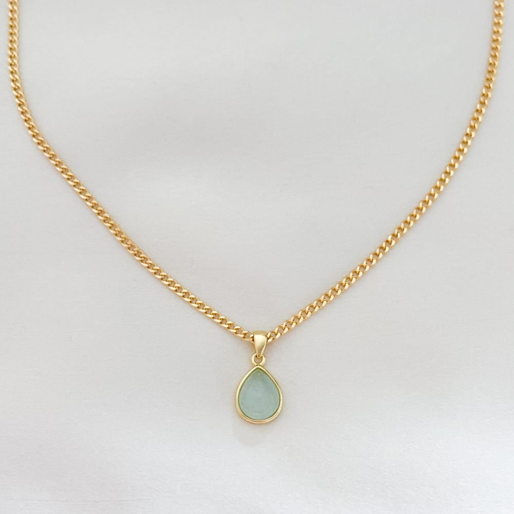 LE sensor necklace Aqua Katana Teardrop Necklace