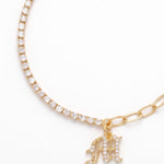 LE sensor Bracelet Luca Initial Charm Tennis Bracelet