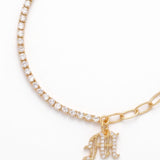 LE sensor Bracelet Luca Initial Charm Tennis Bracelet