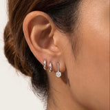 LE sensor earrings Marlow Silver CZ Bar Stud Earrings
