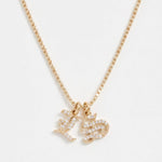 LE sensor necklace Old English Initial Necklace