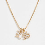 LE sensor necklace Old English Initial Necklace