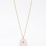 LE sensor necklace Prism Pink Quartz & CZ Pendant Necklace