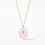 LE sensor necklace Prism Pink Quartz & CZ Pendant Necklace