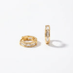 LE sensor earrings Vesper Baguette CZ Huggie Earrings