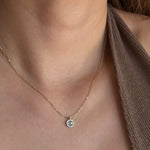 LE sensor necklace Amara Dainty CZ Evil Eye Pendant Necklace