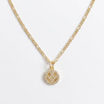 LE sensor necklace 16” Amber Smiley Face CZ Necklace