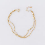 LE sensor Bracelet Gold Asher Double Chain Bracelet