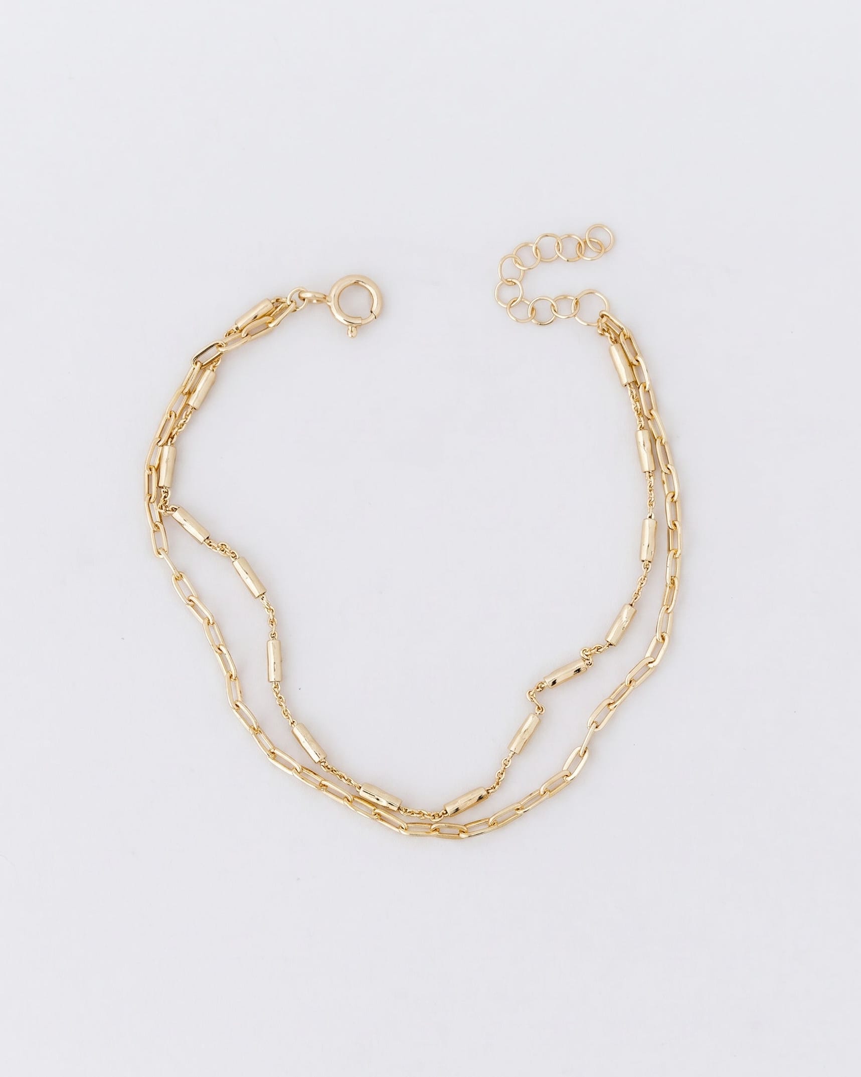 LE sensor Bracelet Gold Asher Double Chain Bracelet