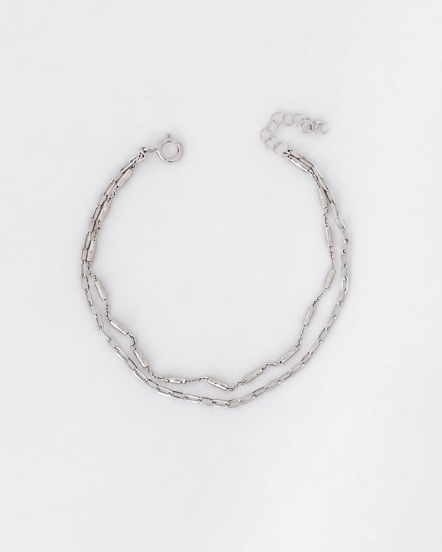 LE sensor Bracelet Silver Asher Double Chain Bracelet