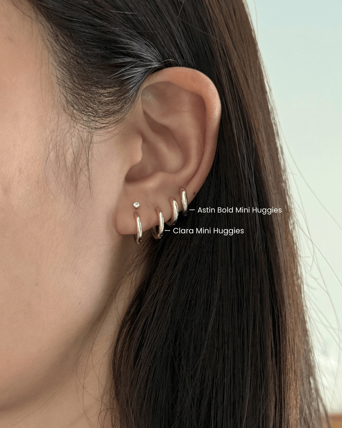 LE sensor earrings Astin Bold Mini Huggies