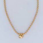 Dulce Necklace featuring chunky triple gold plated ball chain and a heart pendant in a polished waterproof finish