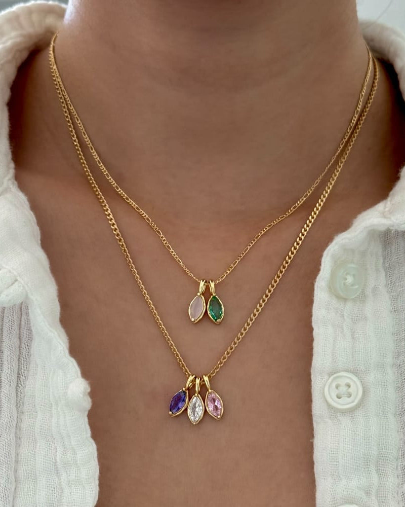 LE sensor necklace Birthstone Charm Necklace