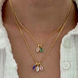 LE sensor necklace Birthstone Charm Necklace