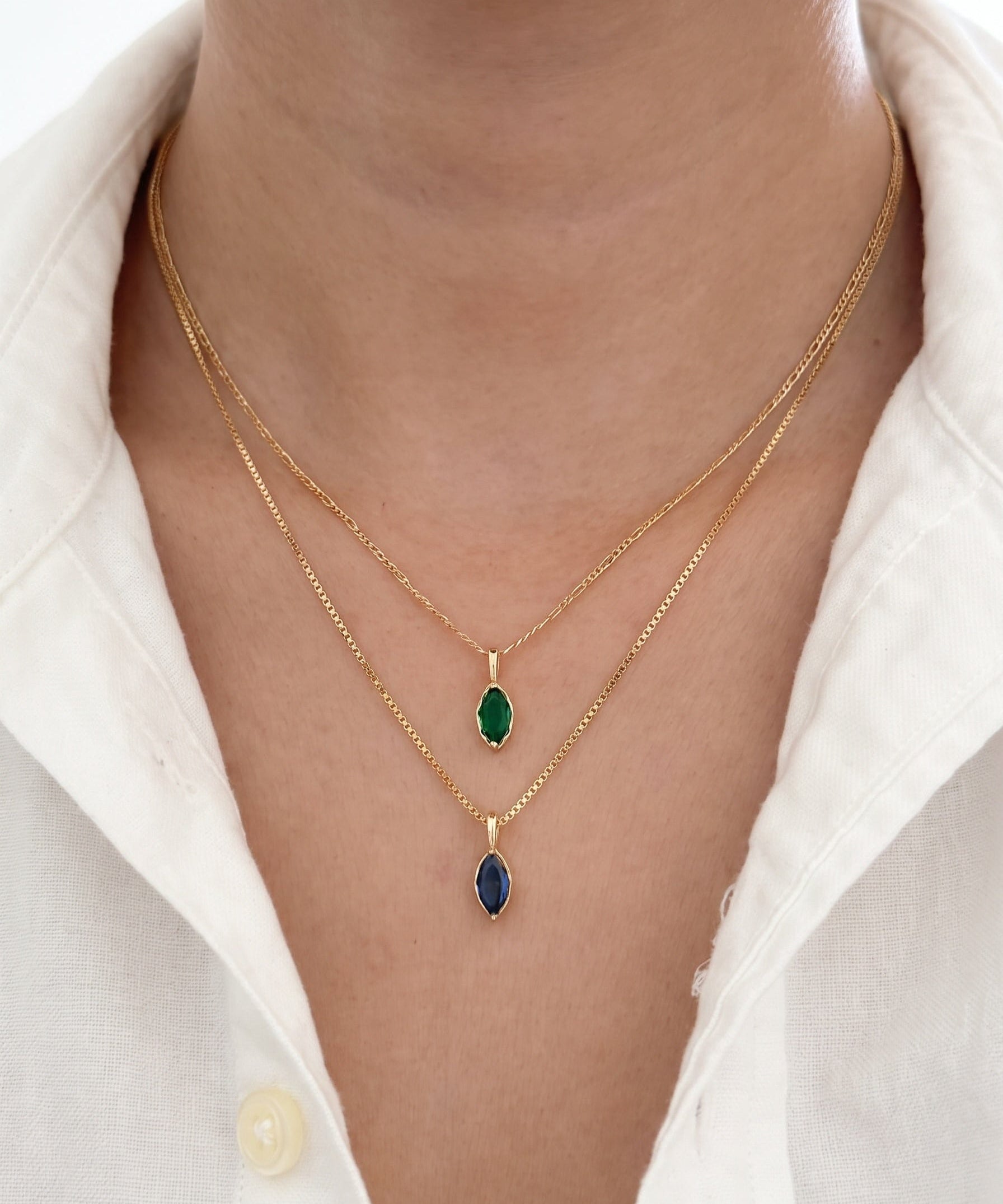 LE sensor necklace Birthstone Charm Necklace