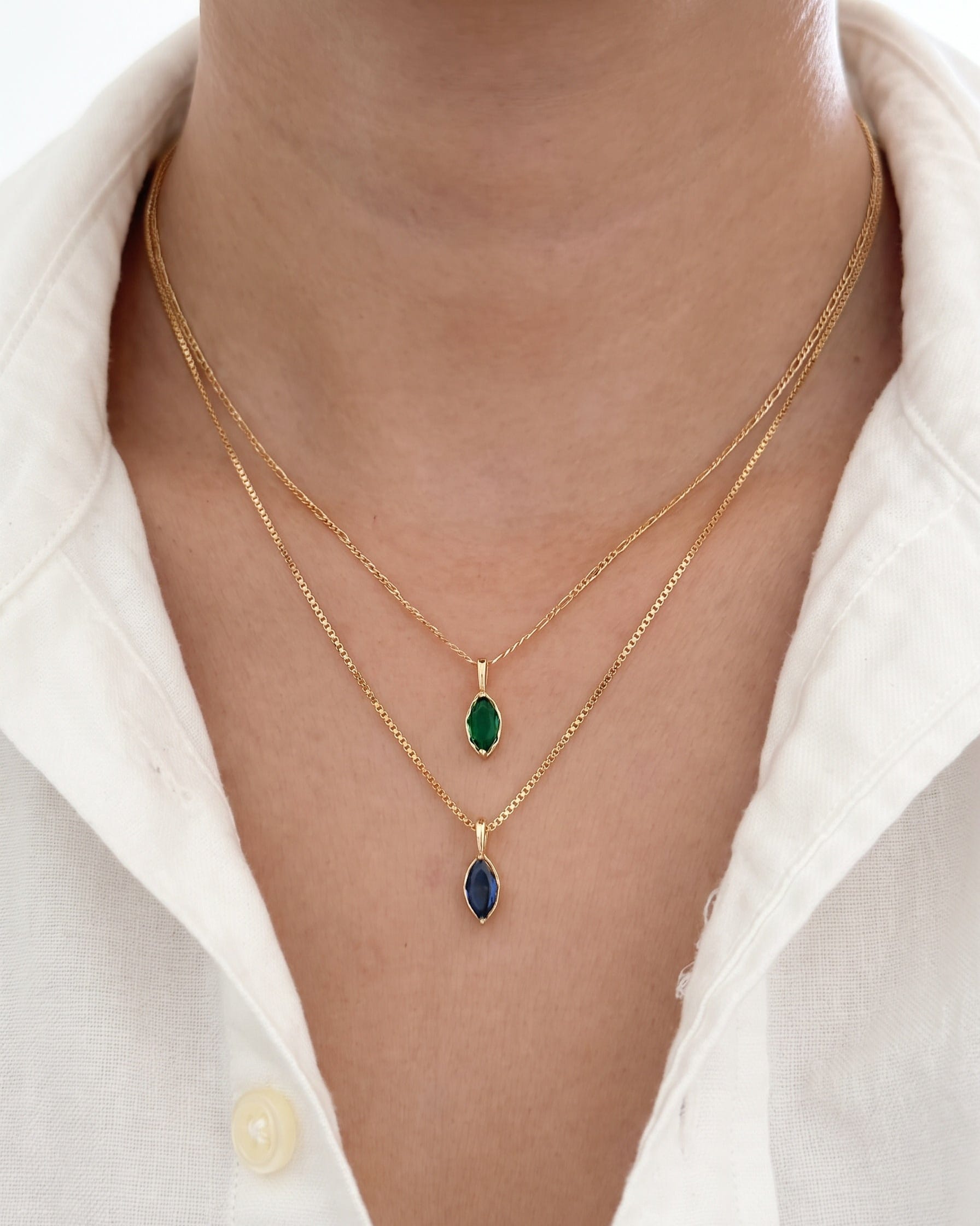 LE sensor necklace Birthstone Charm Necklace