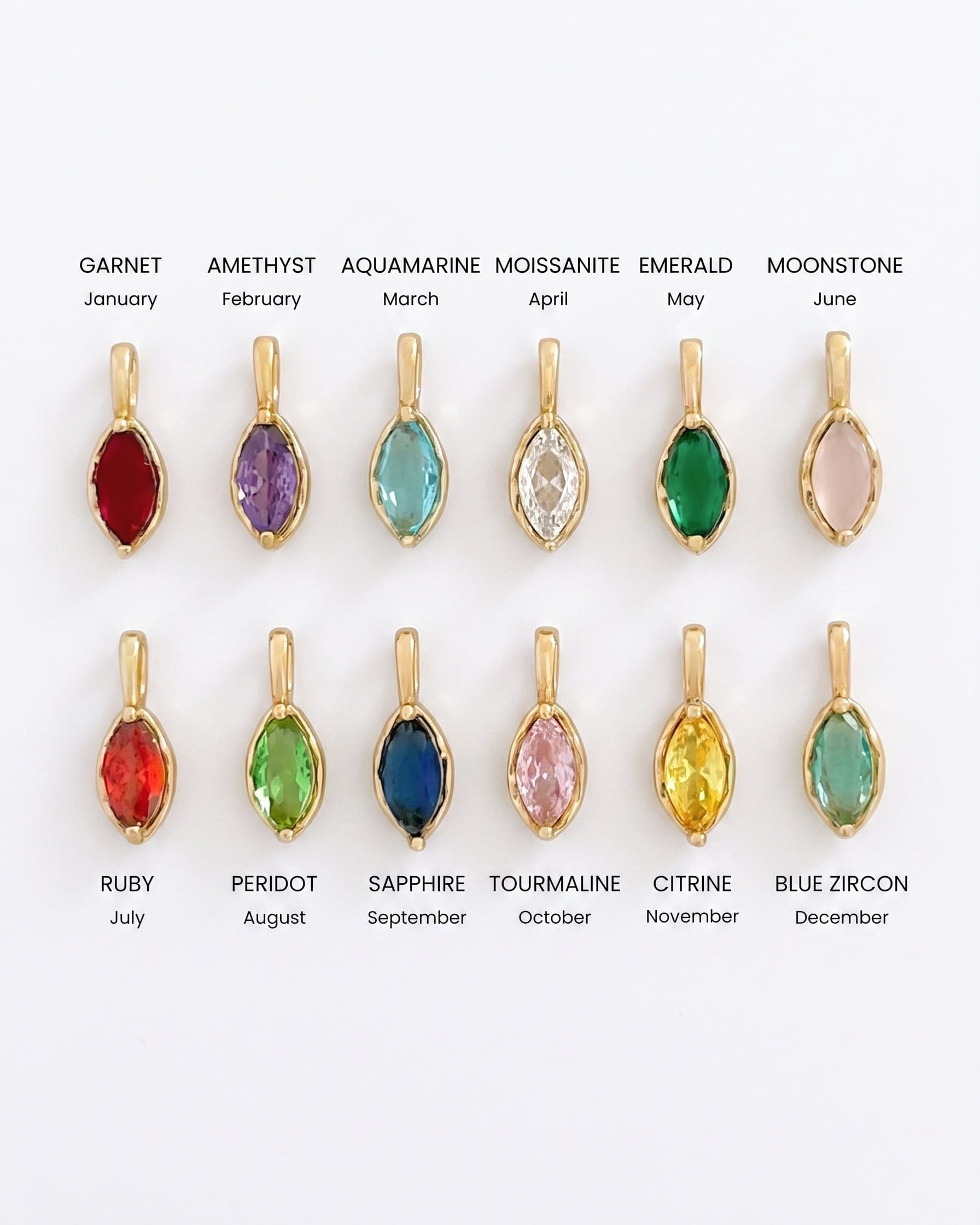 LE sensor necklace Birthstone Charm Necklace