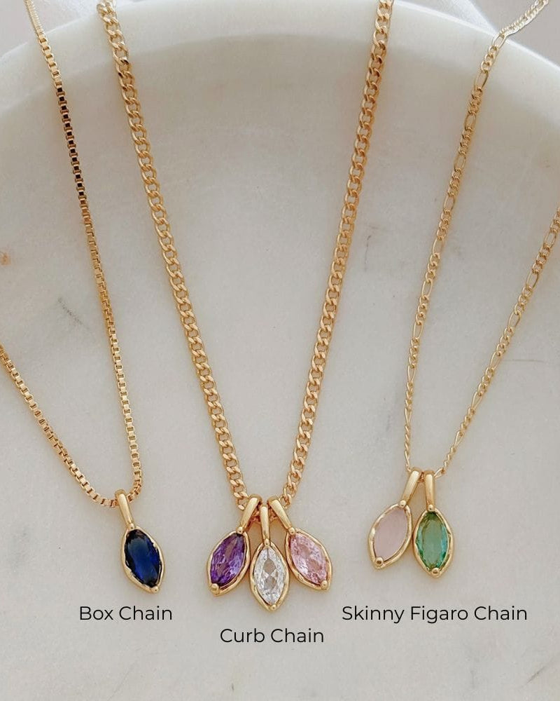 LE sensor necklace Birthstone Charm Necklace