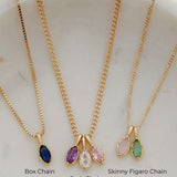 LE sensor necklace Birthstone Charm Necklace