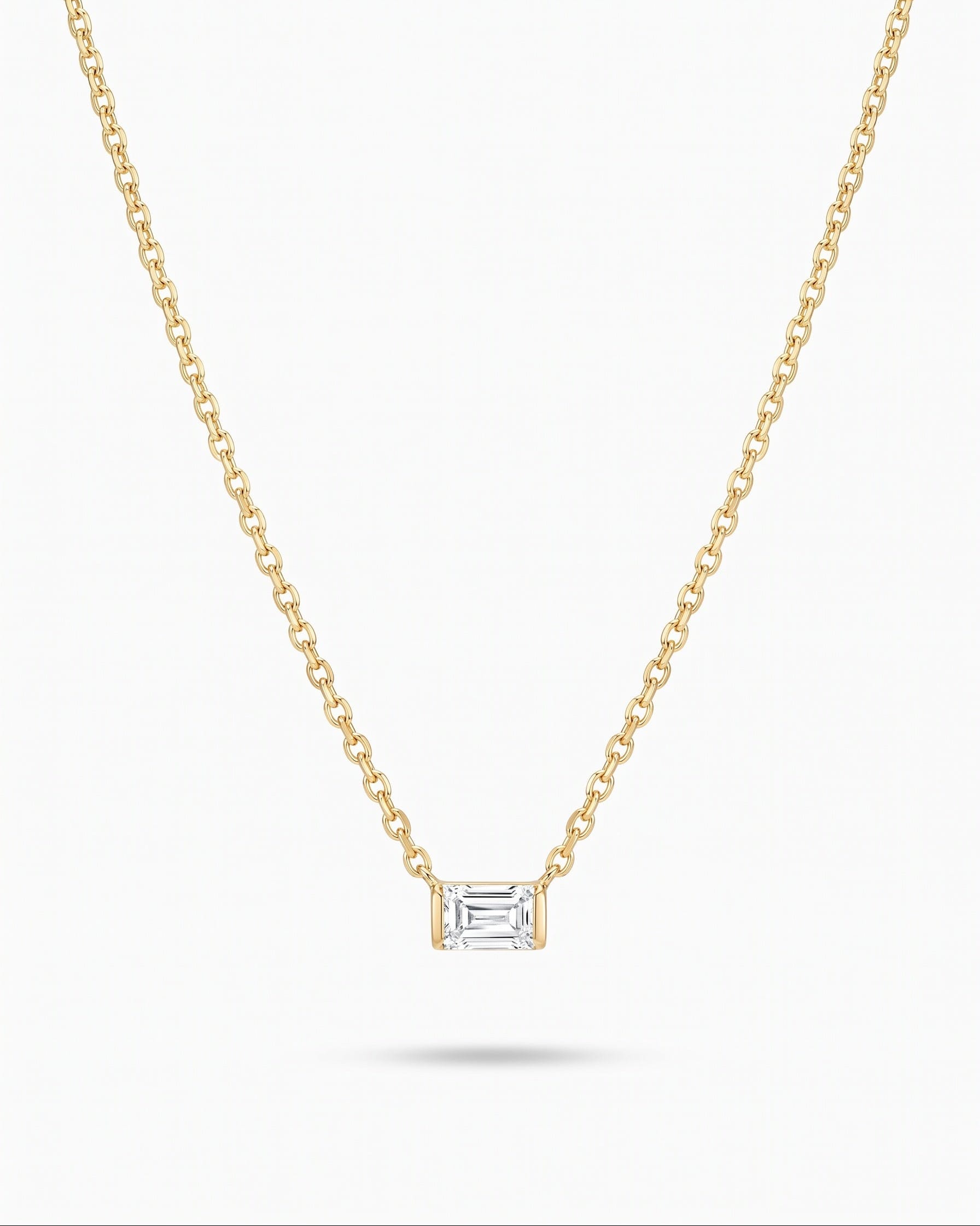 LE sensor necklace Clear Bowie East-West Radiant Necklace