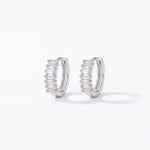 LE sensor earrings Silver Brooke Baguette Mini Huggies