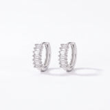 LE sensor earrings Silver Brooke Baguette Mini Huggies