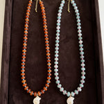 LE sensor necklace Solara Aqua Gemstone & Shell Pendant Necklace