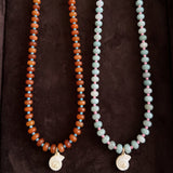 LE sensor necklace Solara Aqua Gemstone & Shell Pendant Necklace