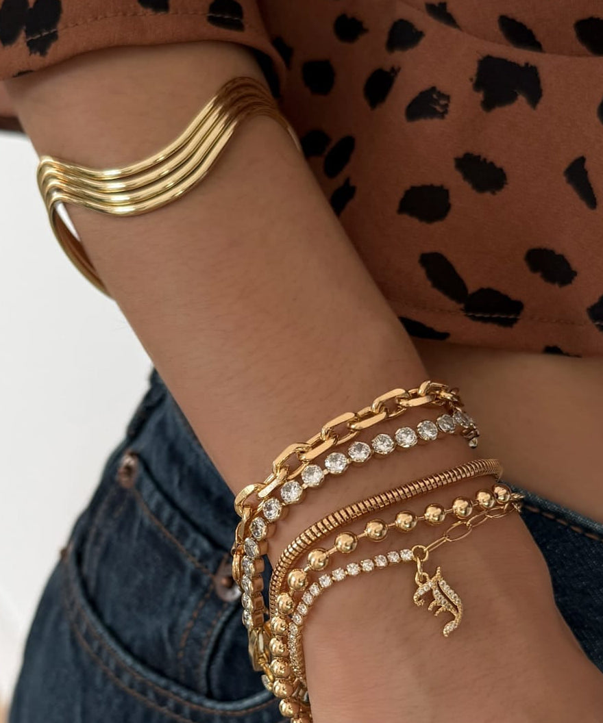 LE sensor Bracelet Eliza Wavy Cuff Bracelet
