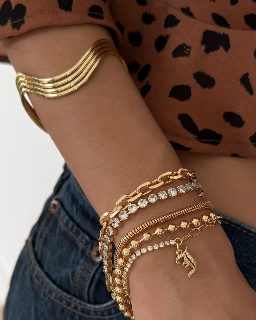 LE sensor Bracelet Eliza Wavy Cuff Bracelet
