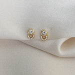 LE sensor earrings Gold Erin Bezel & Pavé Circle Stud Earrings