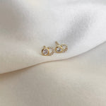 LE sensor earrings Erin Bezel & Pavé Circle Stud Earrings