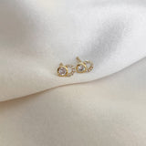 LE sensor earrings Erin Bezel & Pavé Circle Stud Earrings