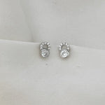LE sensor earrings Silver Erin Bezel & Pavé Circle Stud Earrings