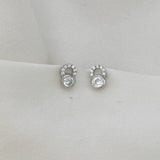 LE sensor earrings Silver Erin Bezel & Pavé Circle Stud Earrings