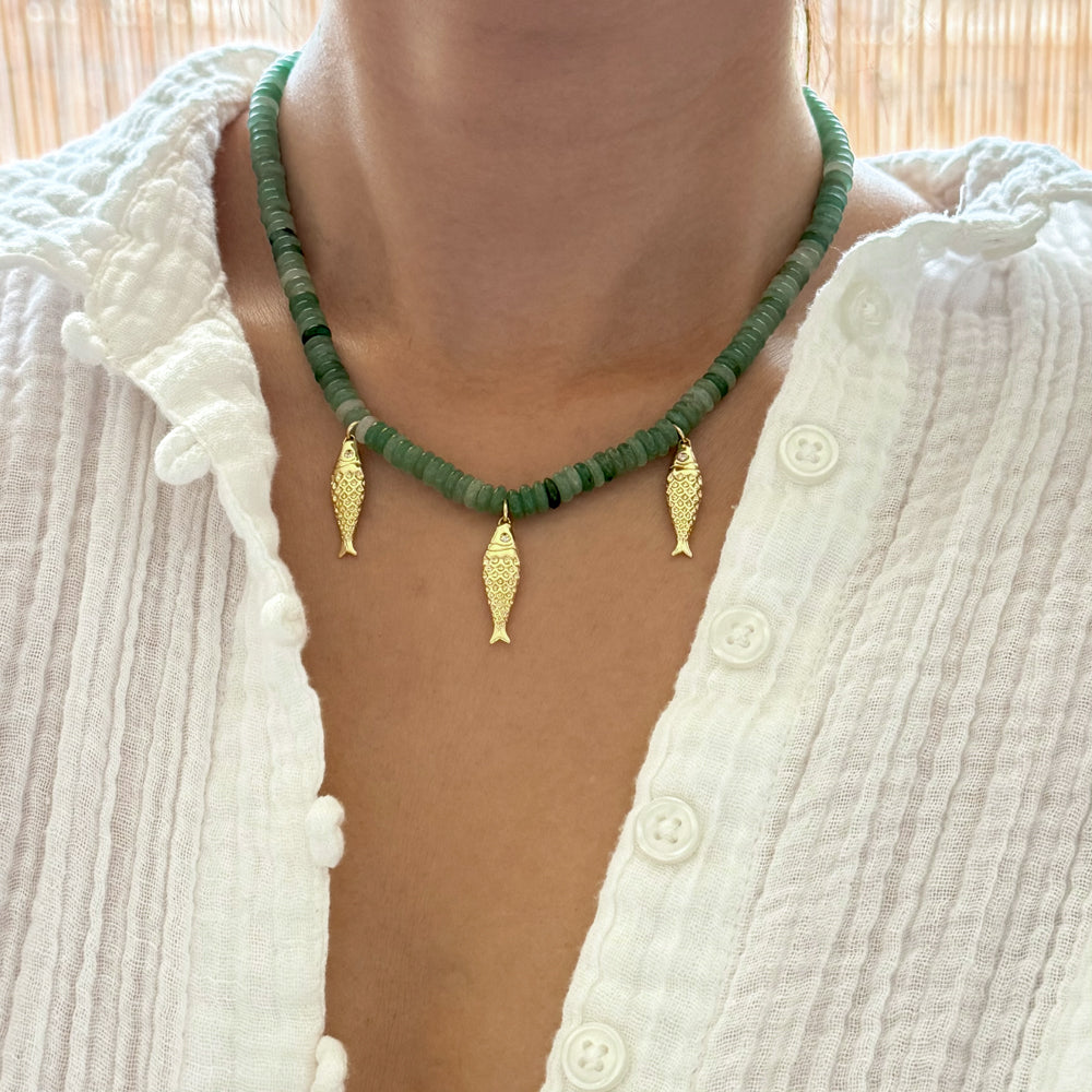 LE sensor necklace Finn Fish Charm Necklace