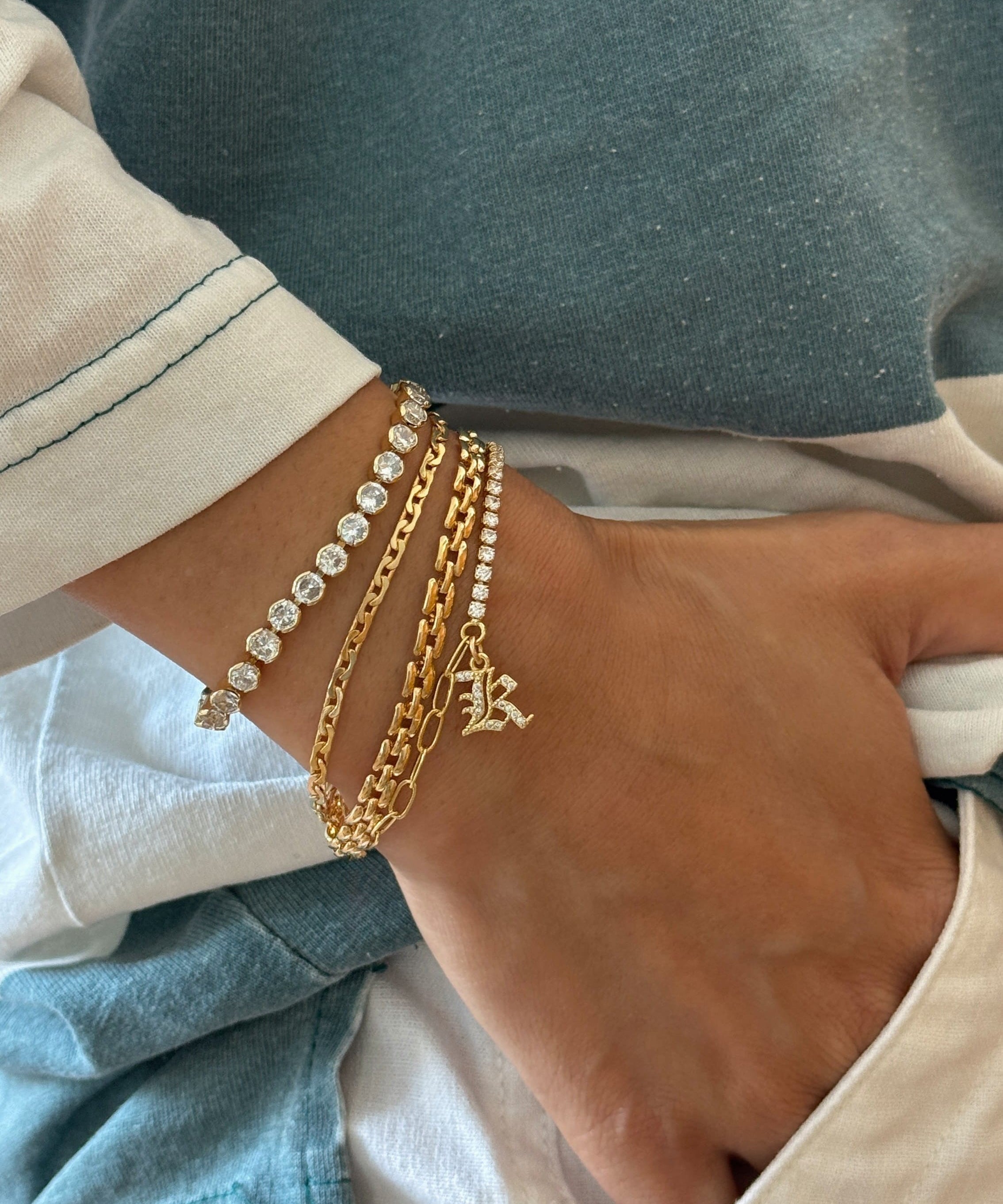 LE sensor Bracelet Fiona Panther Chain Bracelet