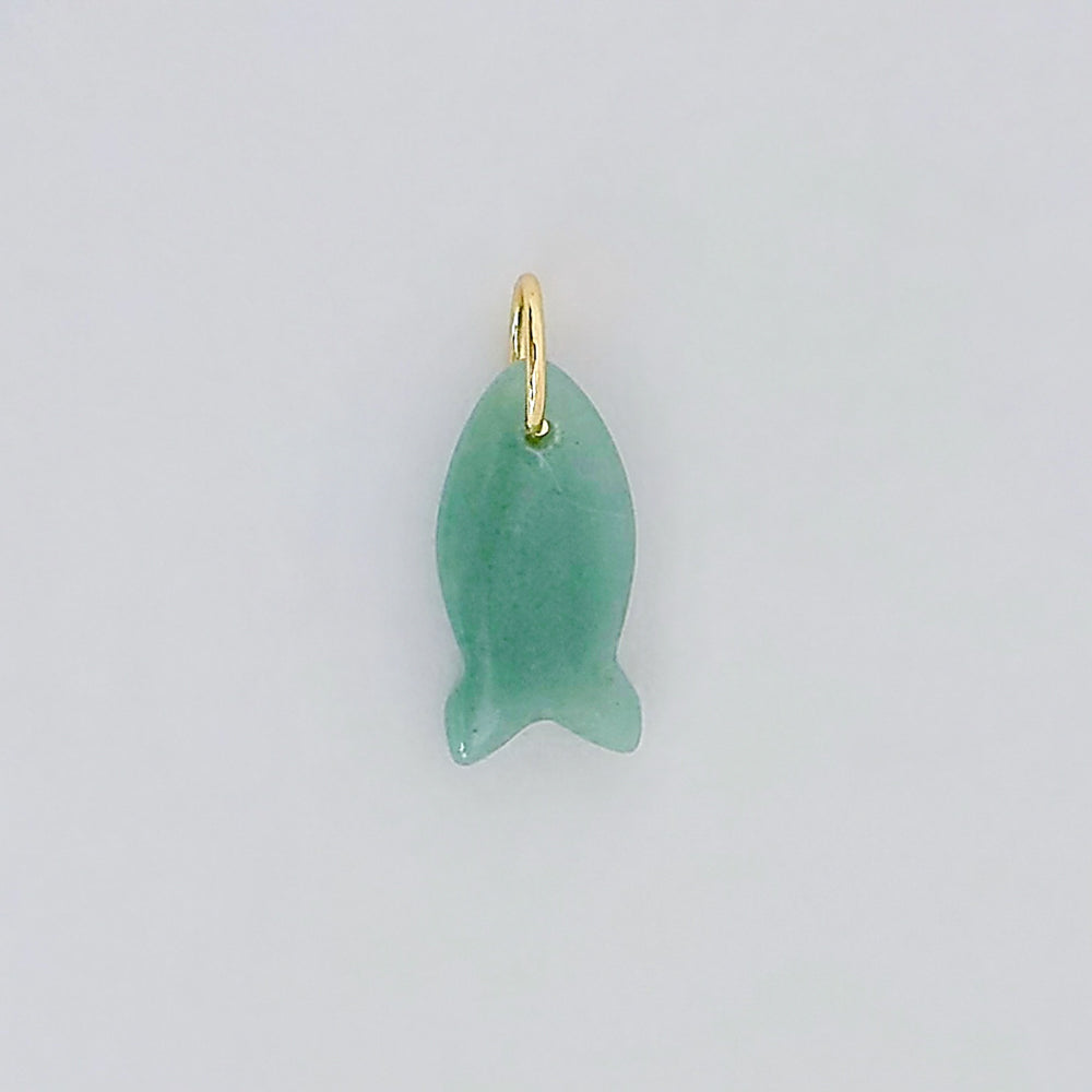 Green aventurine fish charm 