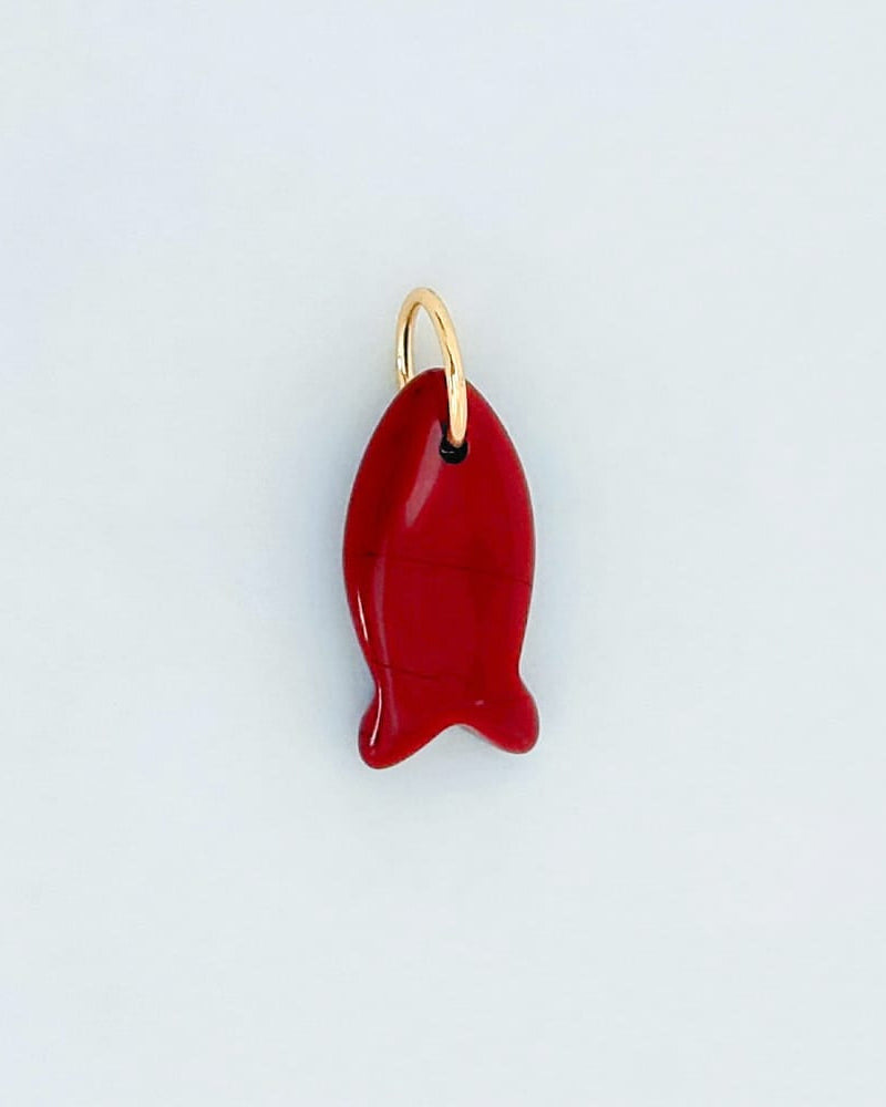 LE sensor charm Cove Fish Charm - Carnelian