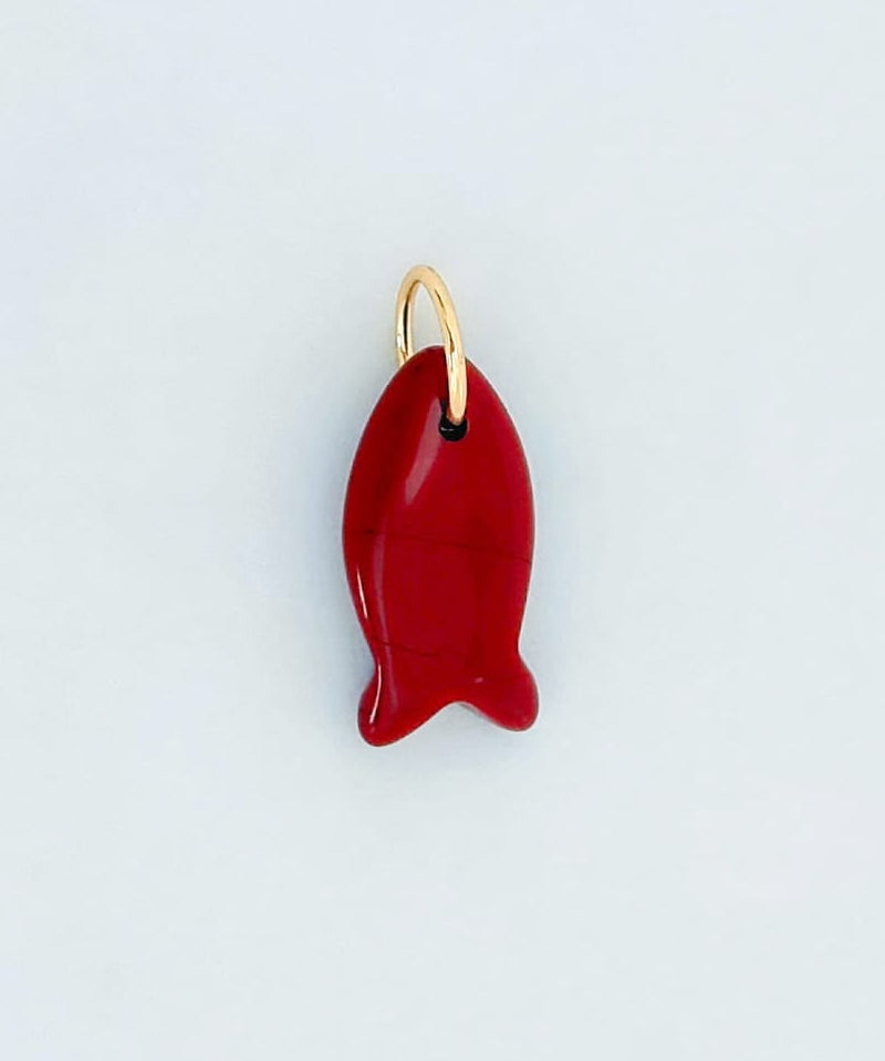 LE sensor charm Cove Fish Charm - Carnelian