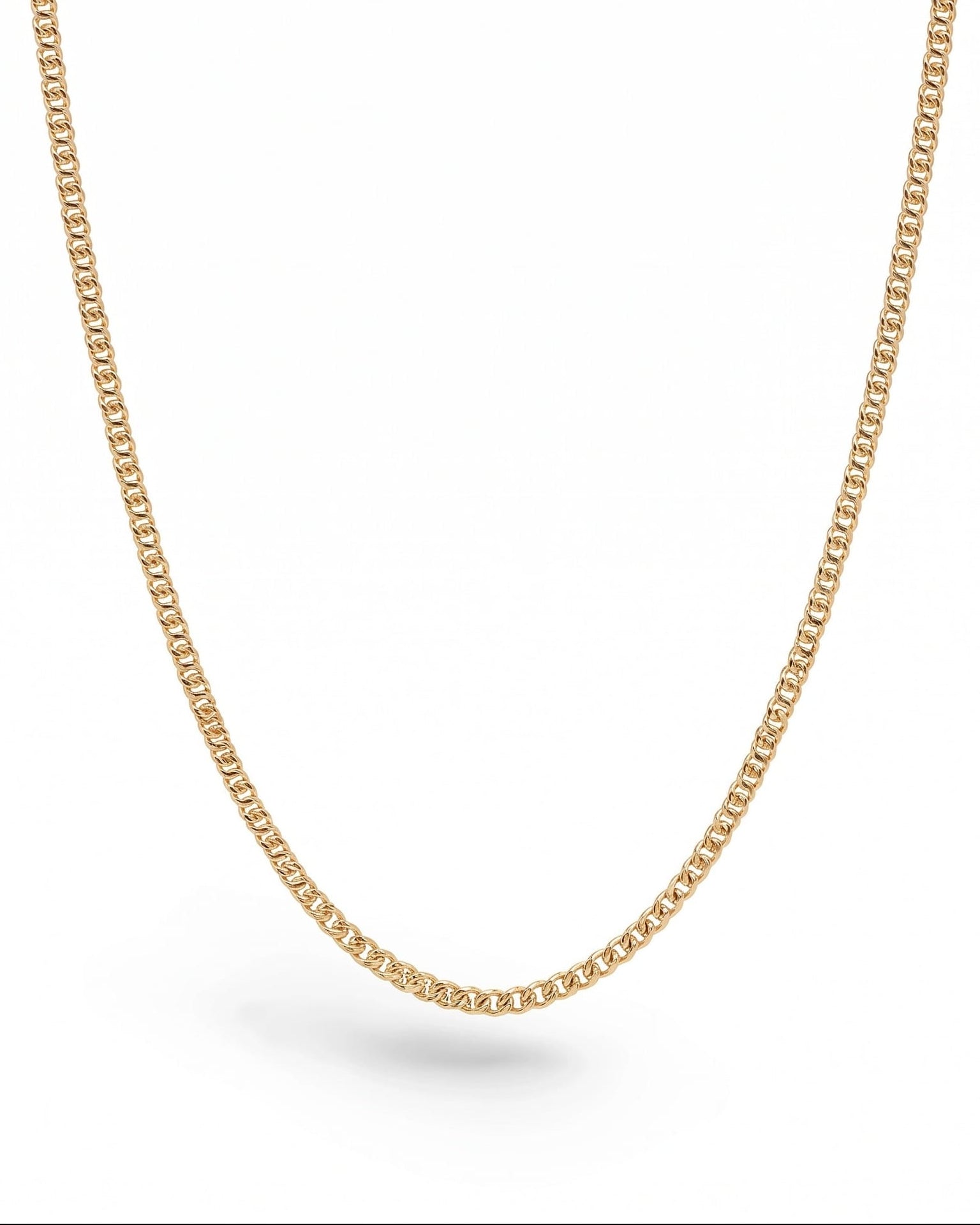 LE sensor necklace Franco Fine Flat Curb Chain Necklace